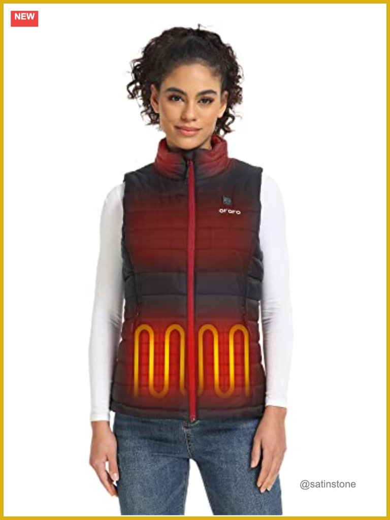 Women's Heated Vest With Usb-C Rechargeable Battery, Lightweight Puffer,
